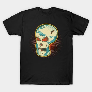 Speak Up! Earth Skull - Retro Colors T-Shirt